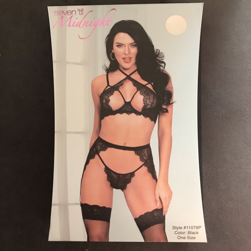 3 Piece Black Lingerie Set